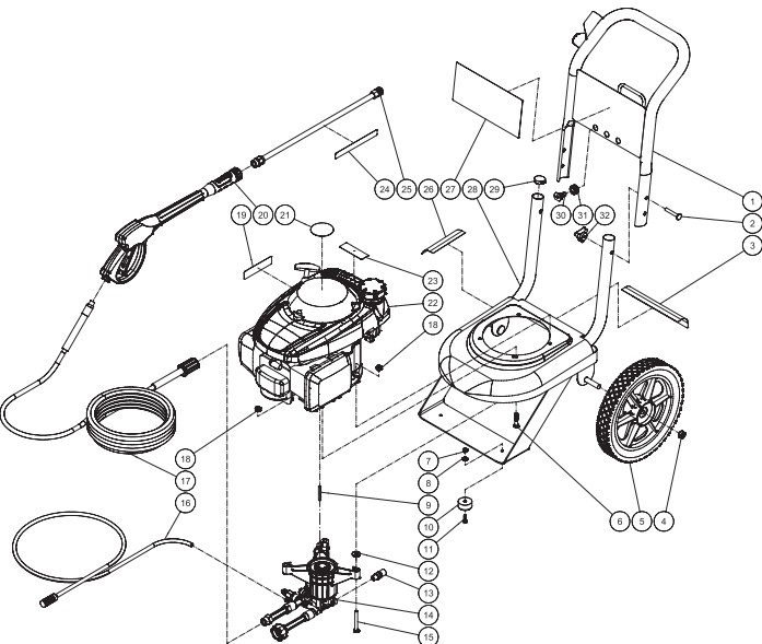 MITM CV-2600 pressure washer replacement parts